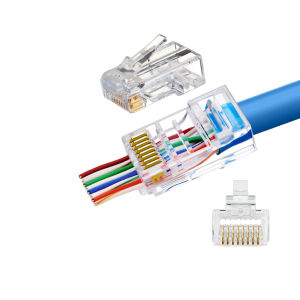 RJ 45 Pass Through 100% imported good quality brass network plug connector