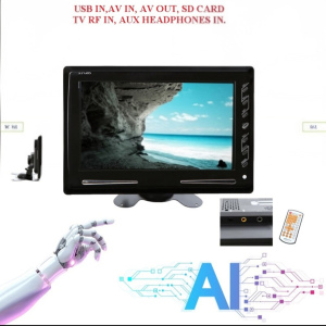 9.5 Inch LED TV with USB/AV IN/AV OUT/ Car Security Camera, DVD, SD Card, Set-Top-Box, Play Your Movies